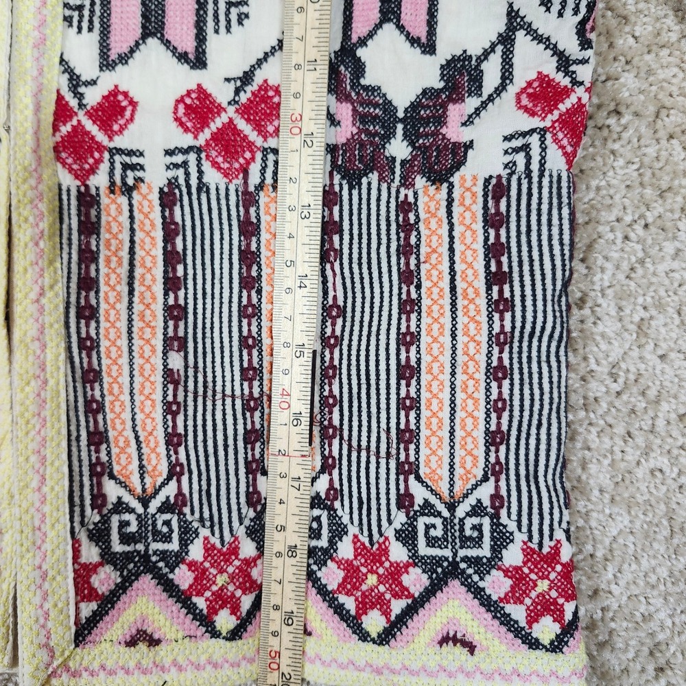Chelsea & Violet Jacket Embroidered Boho Floral Ivory Pink Red‎ Size XS - Picture 7 of 12